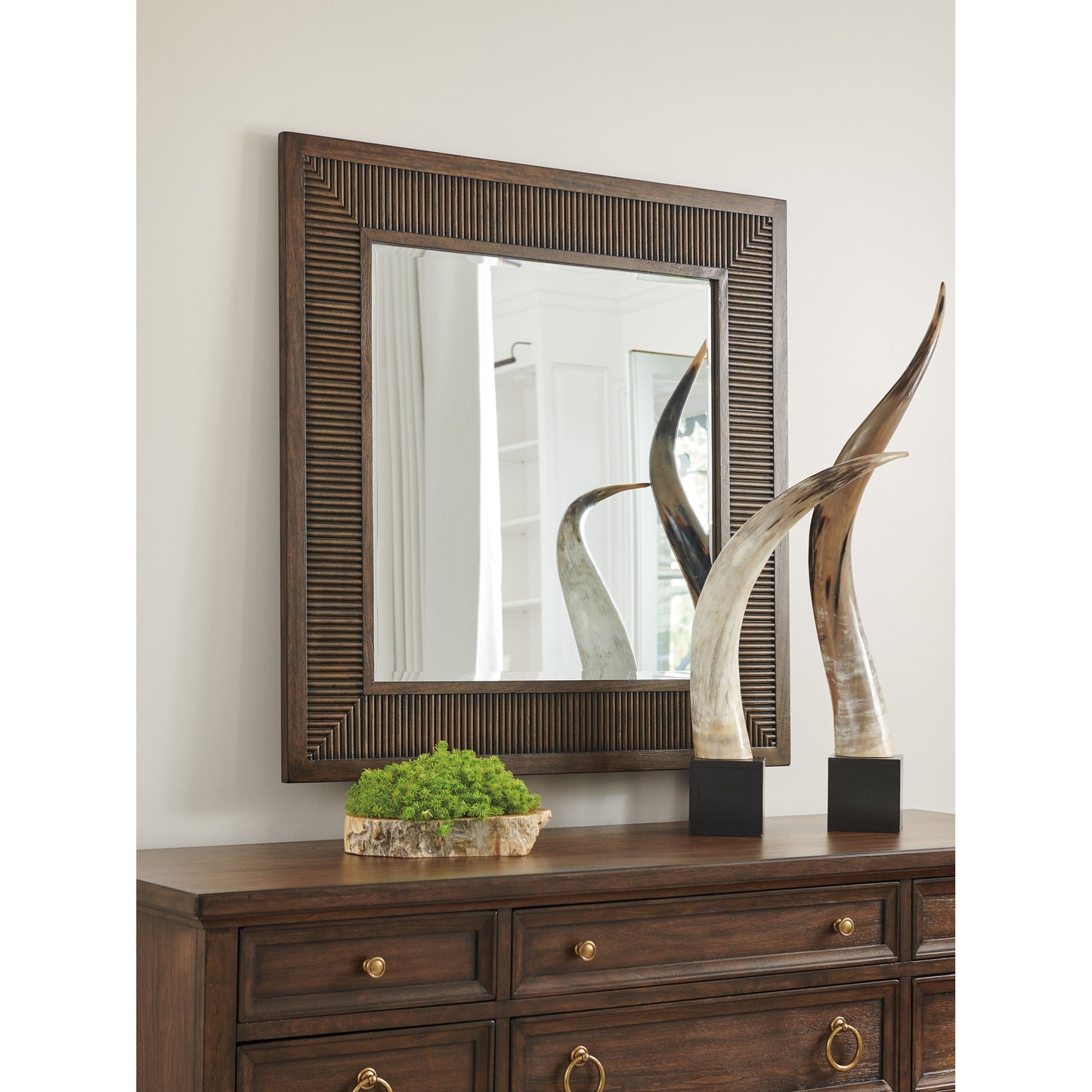 002 SI-1823443 | Additional Silo | Helena Mirror by Lexington in walnut. Made from unique in a traditional style.