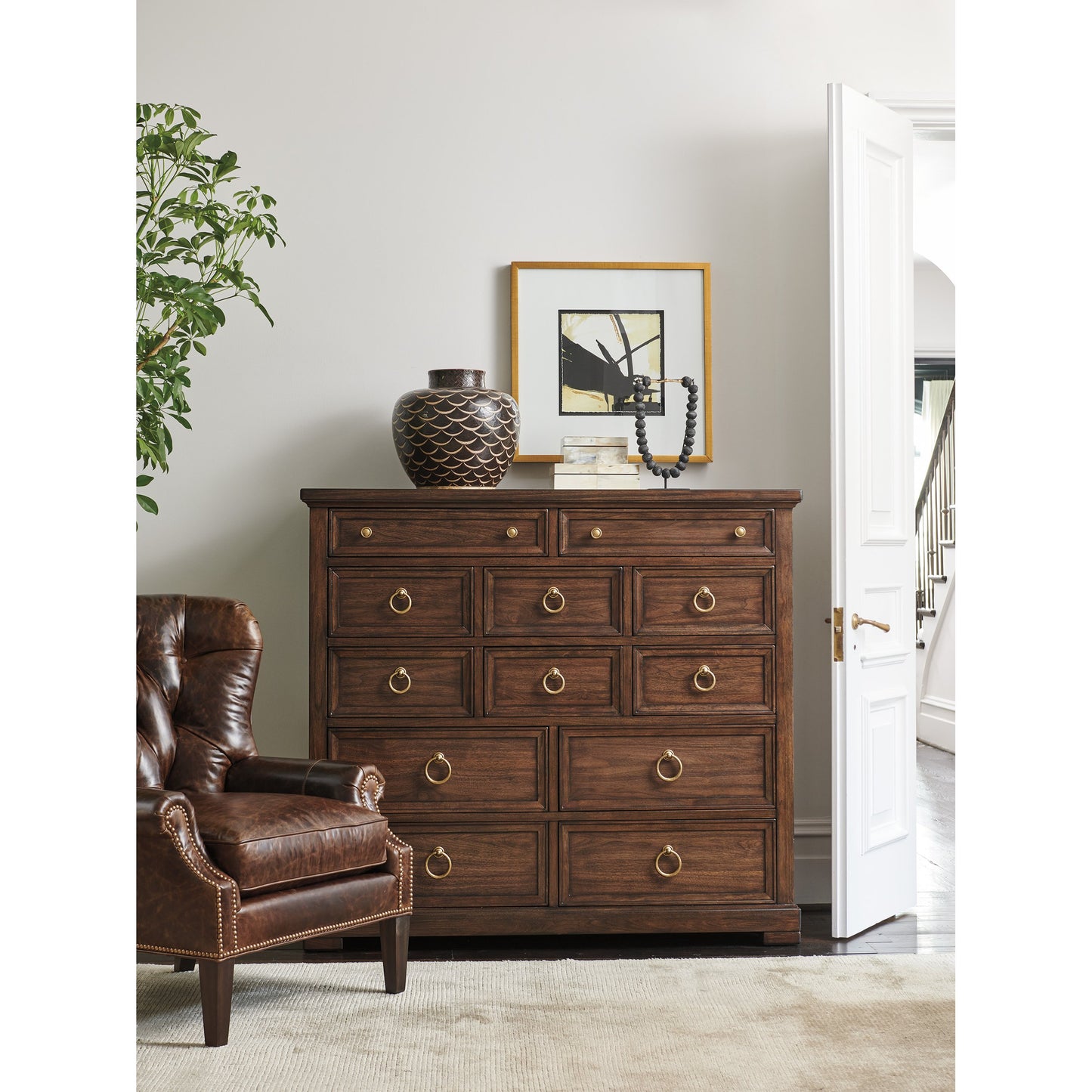 005 SI-1823429 | Lifestyle | Crosby Gentleman's Chest by Lexington in walnut. Made from unique in a traditional style.