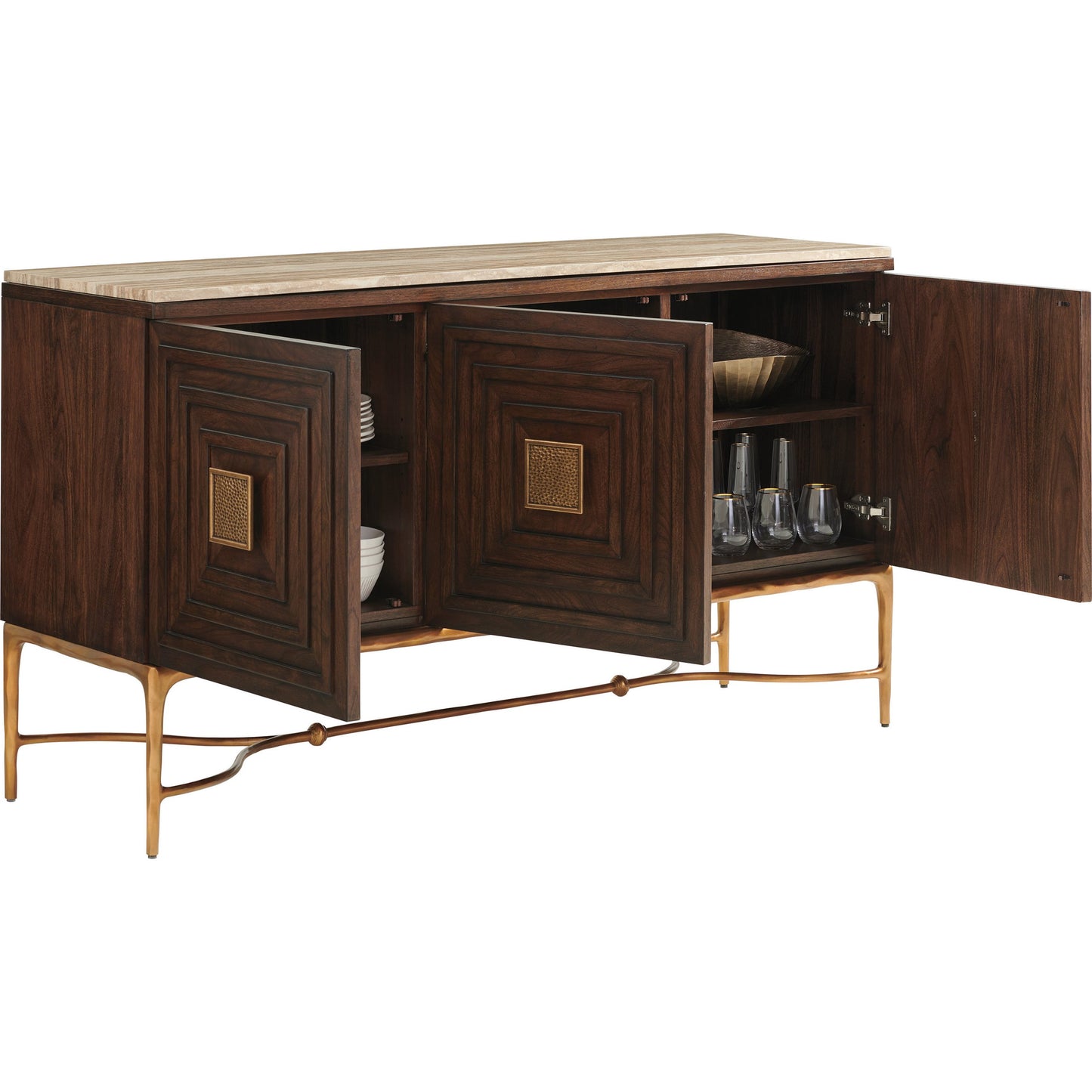 002 SI-1823470 | Additional Silo | Tiburon Sideboard by Lexington in walnut. Made from unique in a transitional style.