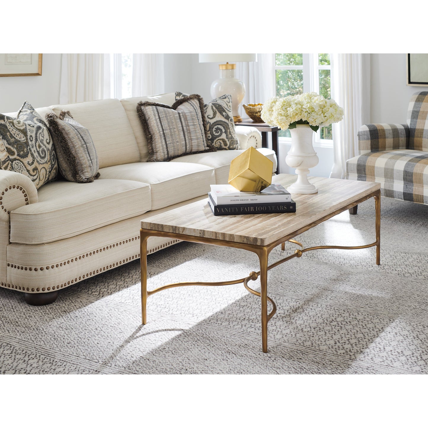 005 SI-1823454 | Lifestyle | Menlo Park Cocktail Table by Lexington in maritime brass. Made from unique in a transitional style.