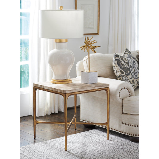 Menlo Park End Table by Lexington in maritime brass. Made from unique in a transitional style.