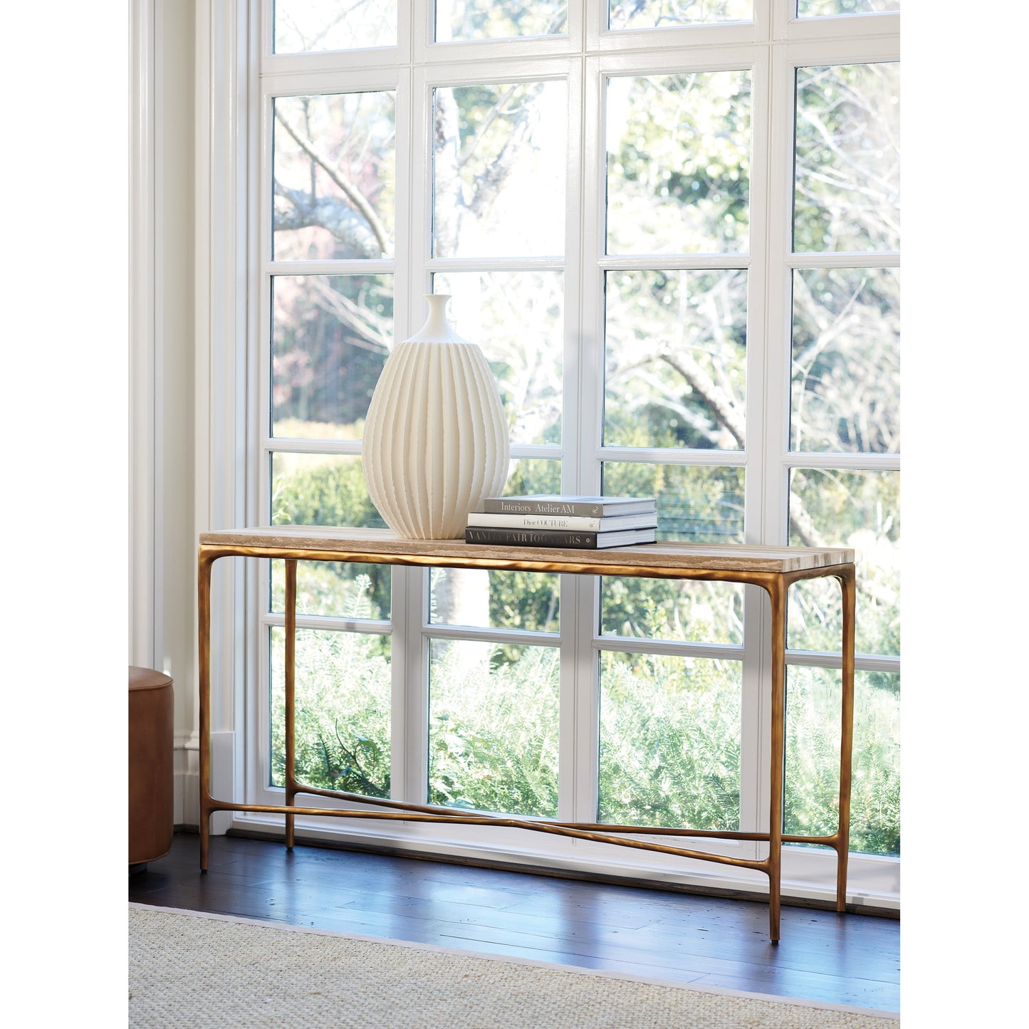 004 SI-1823452 | Lifestyle | Menlo Park Console by Lexington in maritime brass. Made from unique in a transitional style.