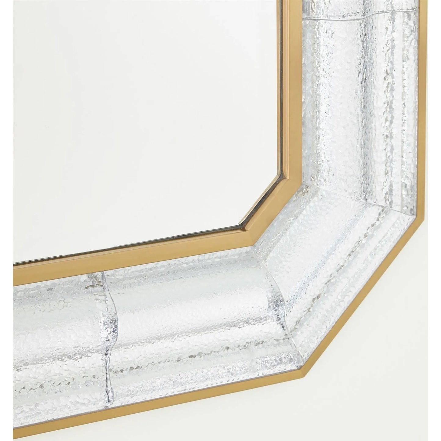 004 SI-2323239 | Closeup | Cast Glass Mirror by Global Views in red and brass. Made from unique in a unique style.