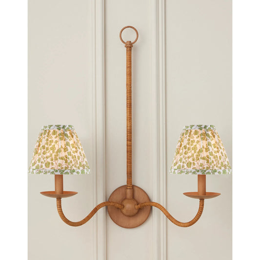 Maiden Fern Tapered Chandelier Shade by Currey and Company. Made from cotton in a cottage & farmhouse style.
