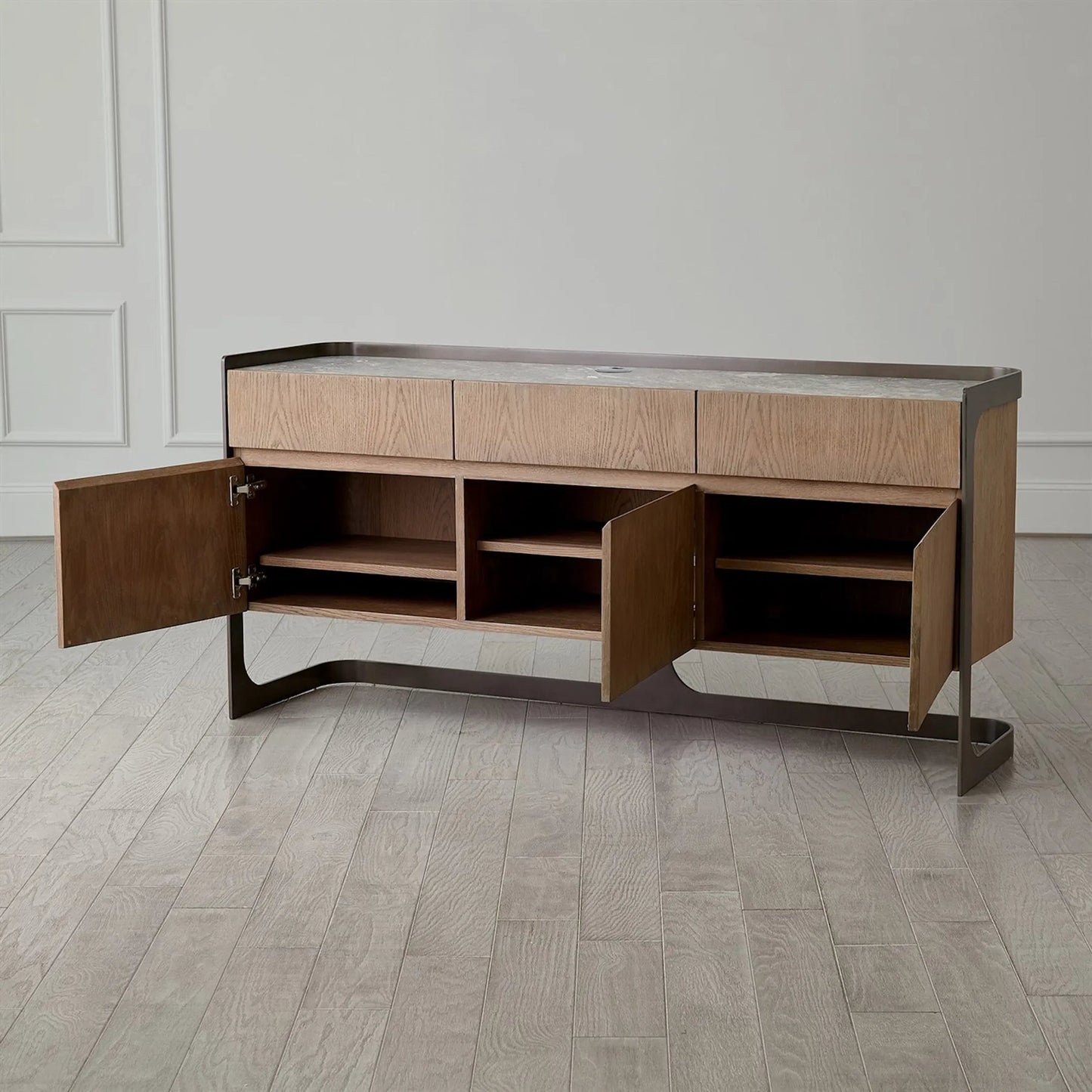 007 SI-2323503 | Lifestyle | Element Media Cabinet by Global Views in grey and marble. Made from unique in a modern style.