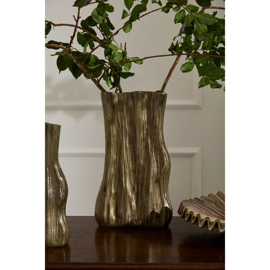 Dali Vase by Accent Decor in antique, gold. Made from metal in a unique style.