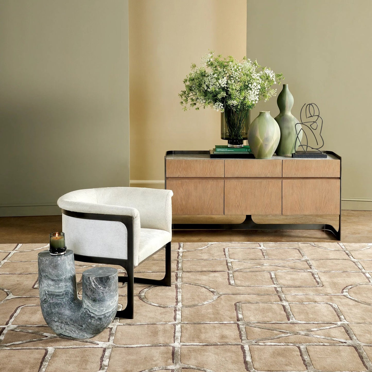 003 SI-2445883 | Lifestyle | Marble Tube Table by Global Views. Made from unique in a modern style.