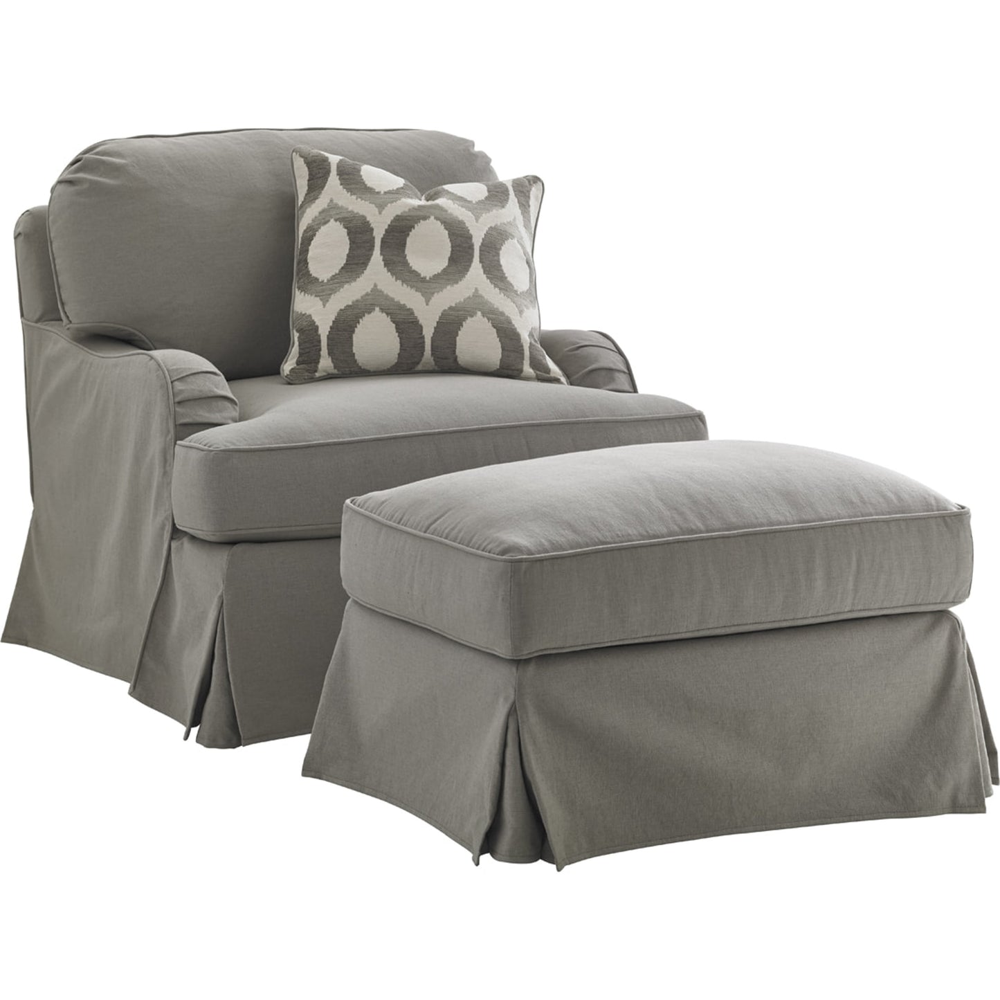 003 SR-835714 | Additional Silo | Stowe Slipcover Swivel Chair by Lexington in gray and gray. Made from unique in a transitional style.
