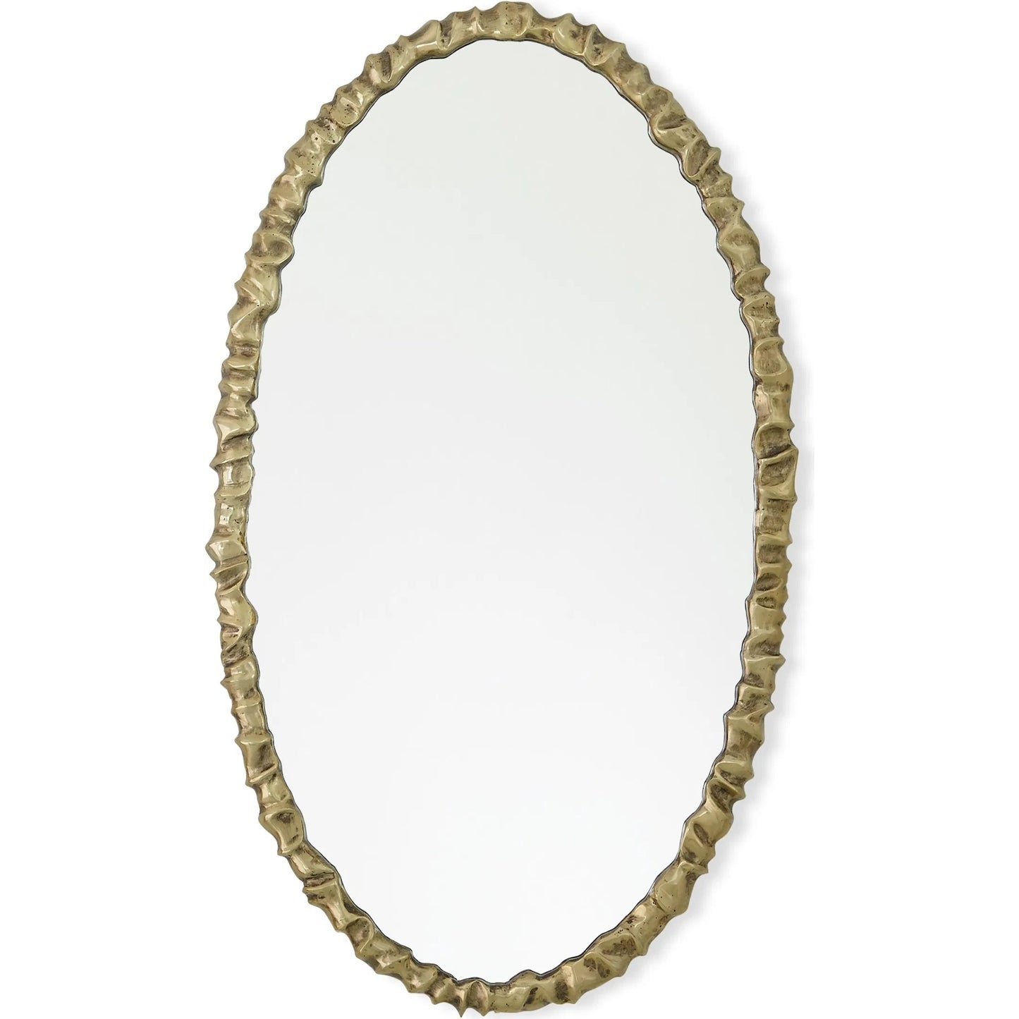 003 SI-2445820 | Primary Silo | Artiste Oval Mirror by Global Views in brass. Made from mdf, iron, mirror in a modern style.