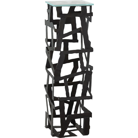 003 SI-2445890 | Primary Silo | Fragments Pedestal by Global Views. Made from iron, tempered glass in a modern style.