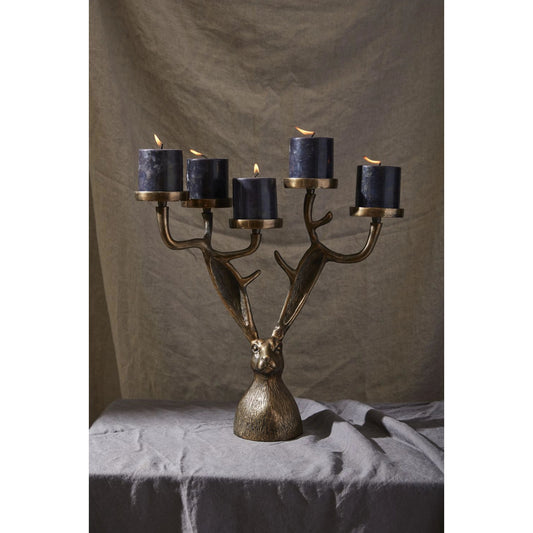 E+E Eric Candleholder by Accent Decor in gold. Made from metal in a modern style.