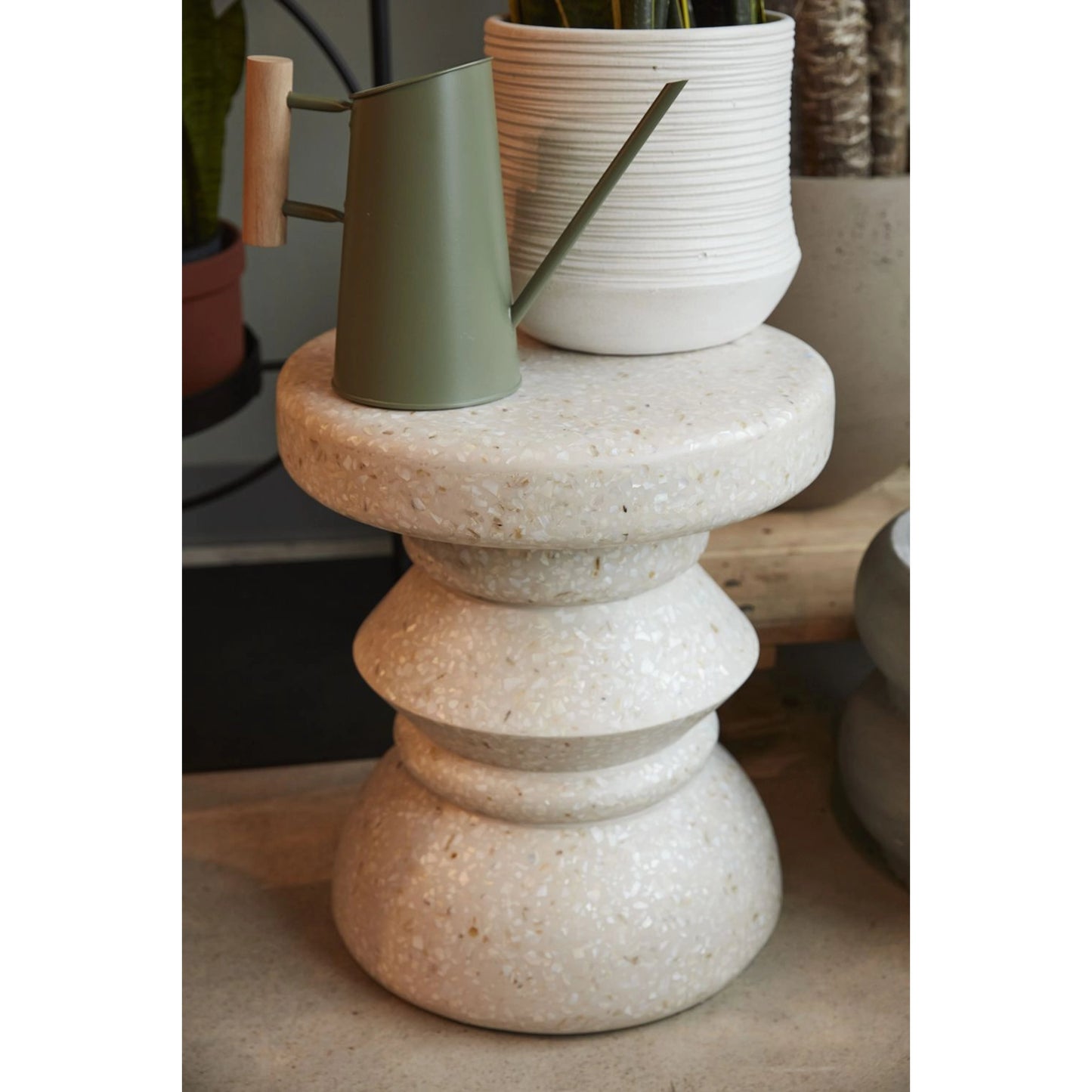 003 SI-2085909 | Additional Silo | Sharona Stool by Accent Decor in off-white. Made from fiber composite in a modern style.