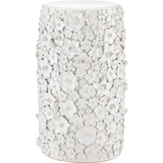 Jessamine Accent Table by Currey and Company in jasmine white. Made from ceramic in a modern style.