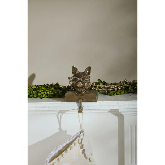 E+E Stocking Holder Eloise by Accent Decor in antique-gold. Made from metal in a modern style.