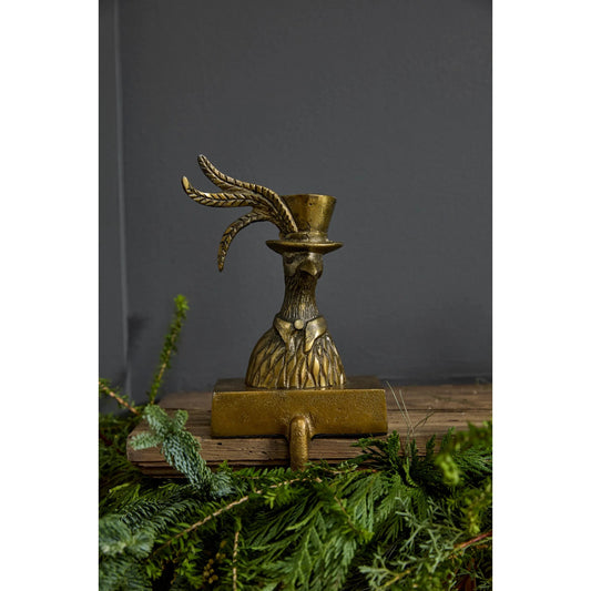 E+E Stocking Holder Emerson by Accent Decor in antique-gold. Made from metal in a eclectic & global style.