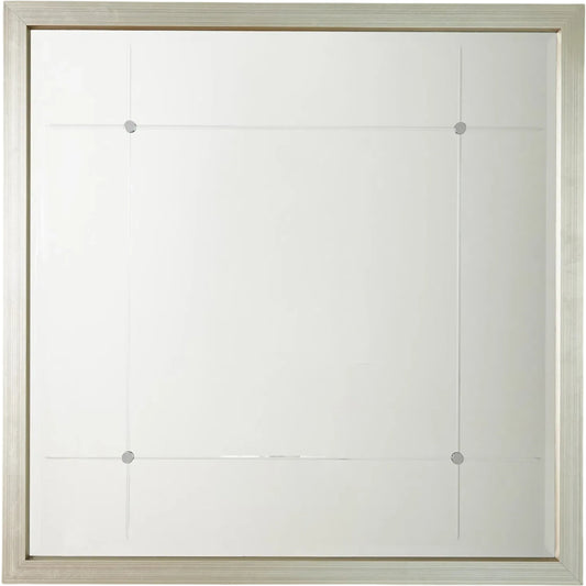 001 SR-700802 | Primary Silo | Beaumont Square Mirror by Global Views in silver leaf, nickel, brass. Made from mdf, mirror in a transitional style.