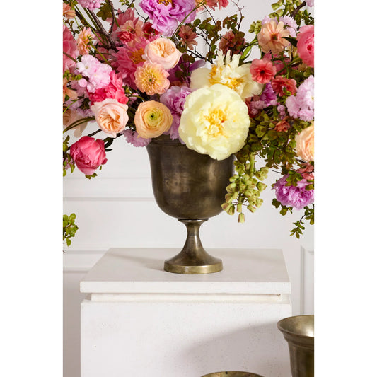 Hullen Urn by Accent Decor in bronze. Made from metal in a unique style.