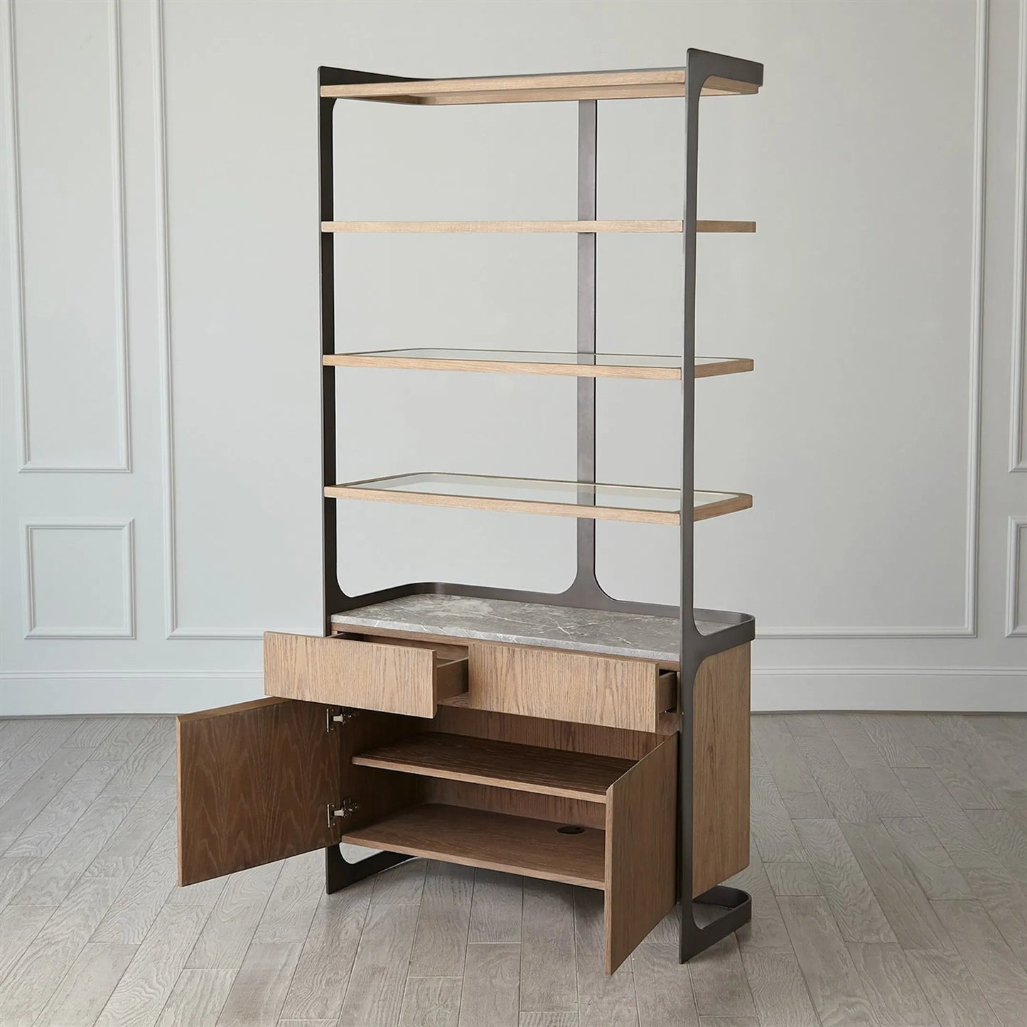 002 SI-2323501 | Additional Silo | Element Etagere by Global Views in grey and marble. Made from unique in a modern style.