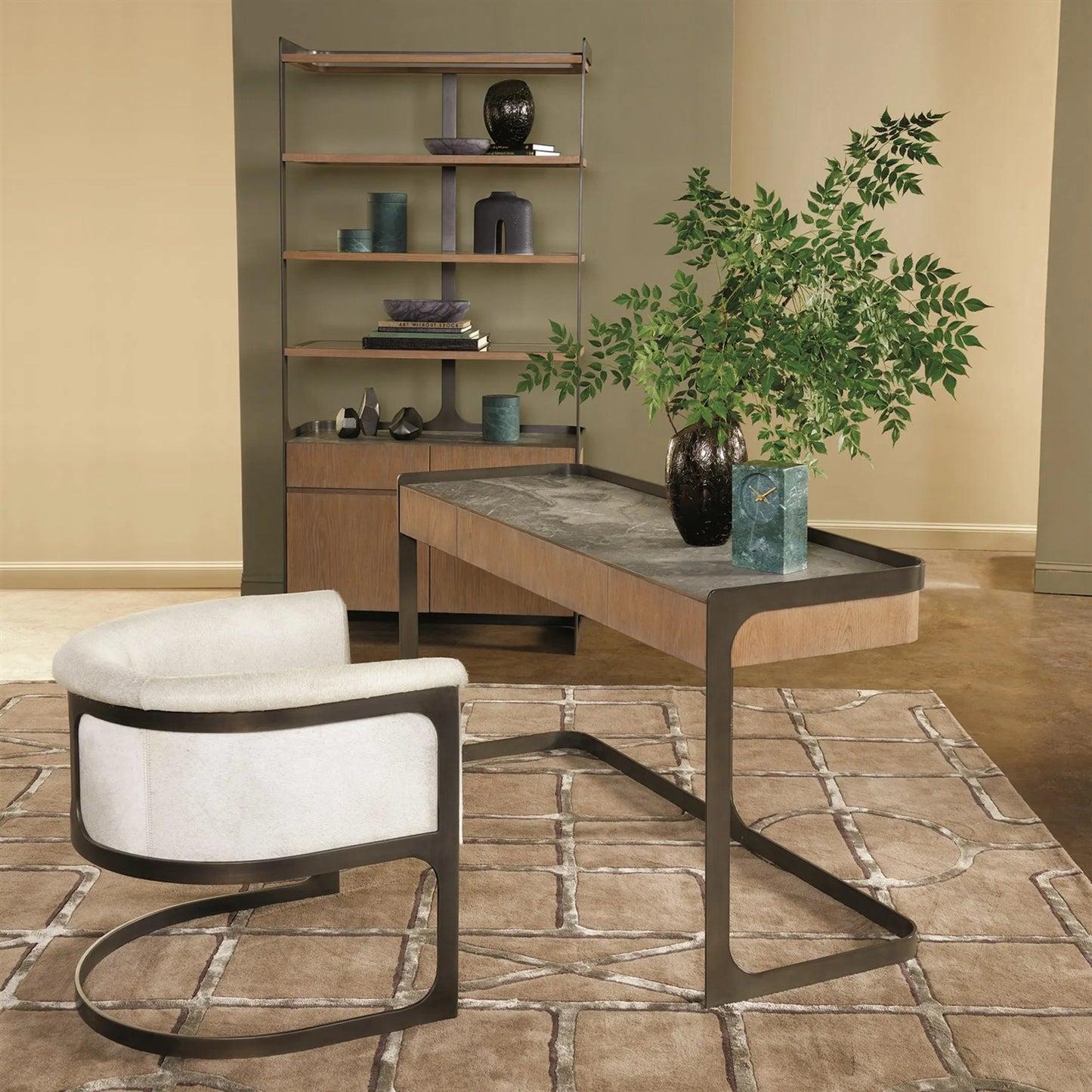 006 SI-2323500 | Lifestyle | Element Desk by Global Views in grey and marble. Made from unique in a modern style.