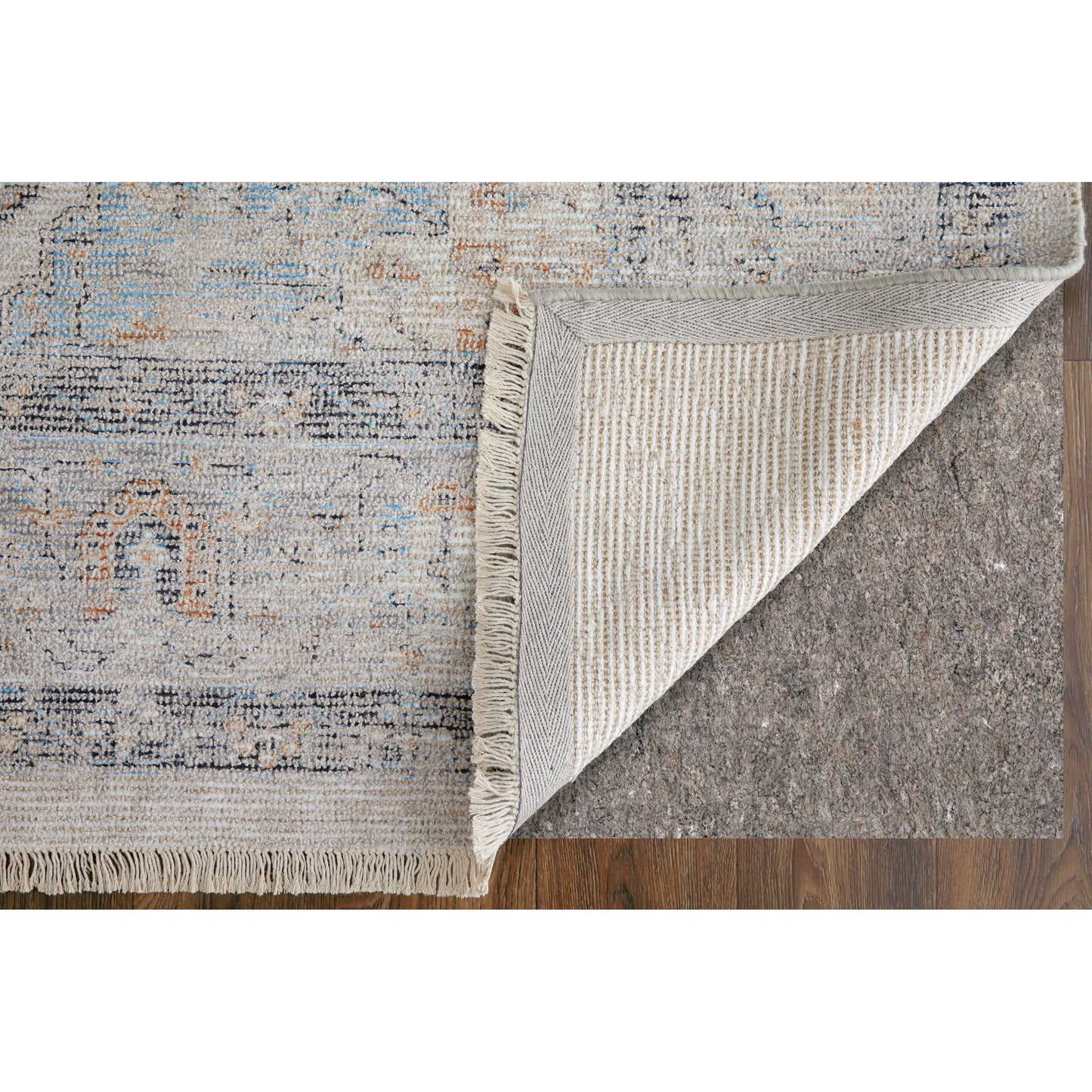 003 SI-2158723,SI-2158724,SI-2158725,SI-2158726,SI-2158727,SI-2158728 | Closeup | Caldwell Rug - 8798980F by Feizy in ivory, blue, orange. Made from wool, viscose in a unique style.