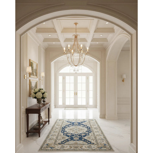 Elizabeth Chandelier by Currey and Company in rhine gold. Made from iron, crystal in a traditional style.