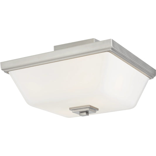 Ellis Harper Two Light Semi-Flush Mount by Visual Comfort & Co. in brushed nickel. Made from steel in a traditional style.