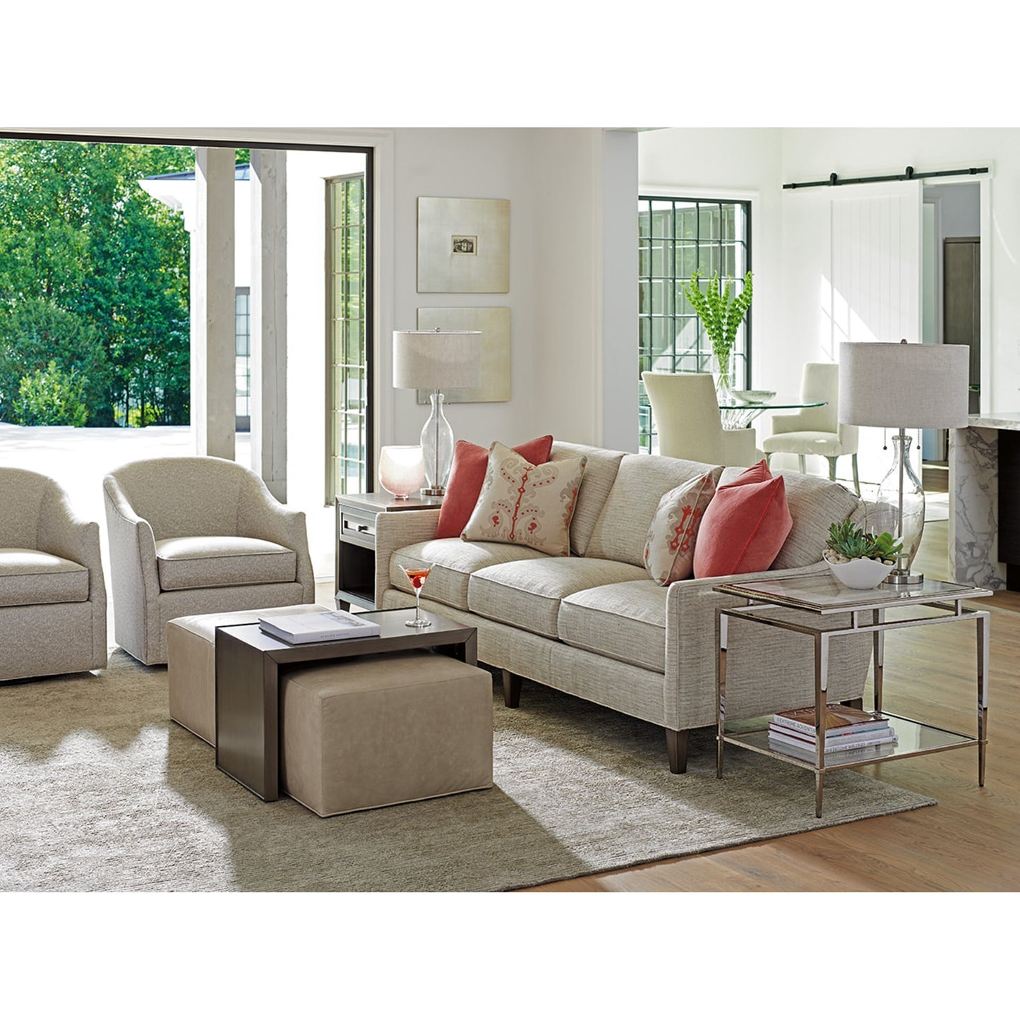 004 SR-835110 | Lifestyle | Athene Stainless End Table by Lexington. Made from unique in a transitional style.