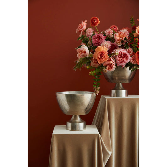 Moreland Compote by Accent Decor in silver. Made from metal in a modern style.