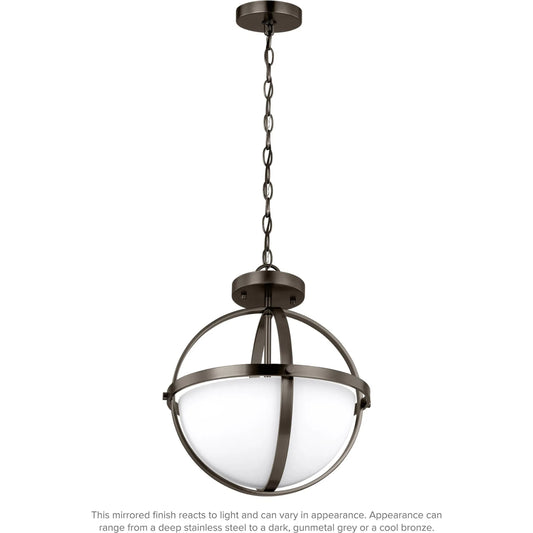 Alturas Two Light Semi-Flush Convertible Pendant by Visual Comfort & Co.. Made from steel in a modern style.