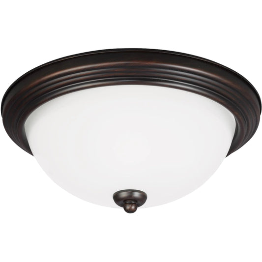 Geary One Light Ceiling Flush Mount by Visual Comfort & Co. in bronze. Made from steel in a traditional style.