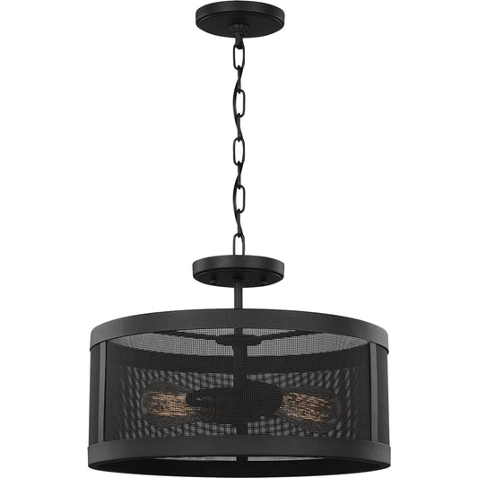 Gereon Two Light Semi-Flush Convertible Pendant by Visual Comfort & Co. in black. Made from steel in a modern style.