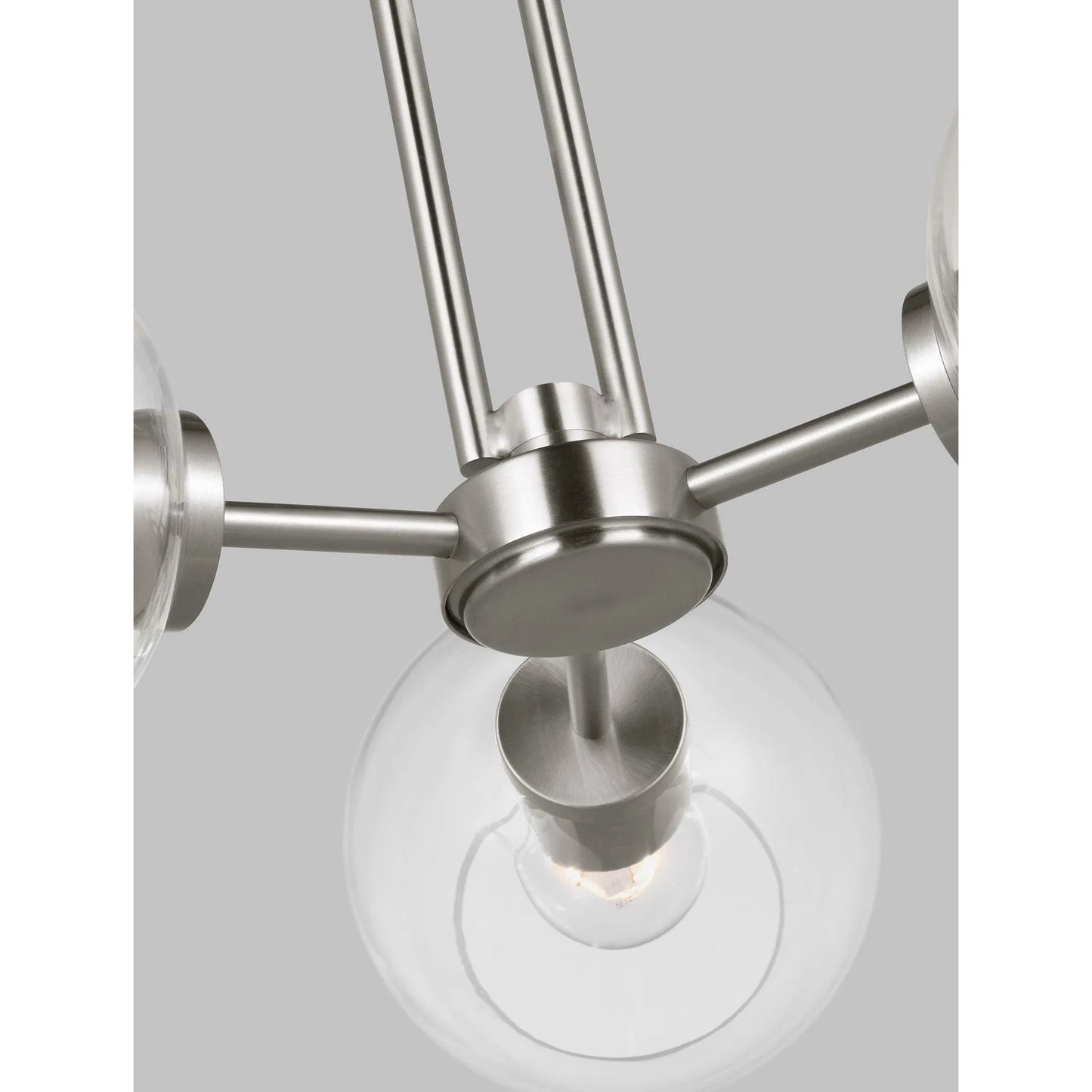 011 SI-2233425 | Closeup | Codyn Three Light Semi-Flush Convertible Pendant by Visual Comfort & Co.. Made from steel in a modern style.