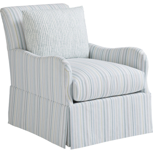Palm Frond Swivel Chair by Tommy Bahama Home in blue. Made from unique in a transitional style.
