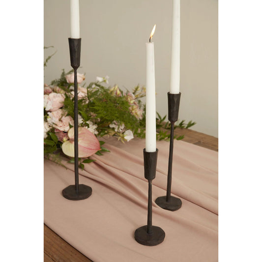 Davina Candlestick by Accent Decor in black. Made from metal in a modern style.