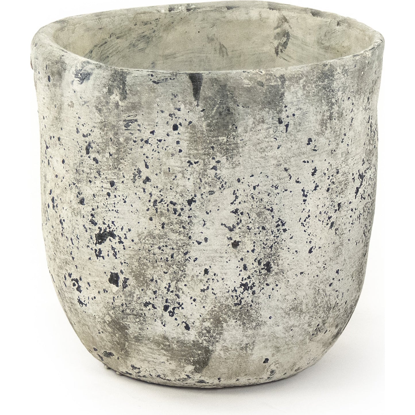 002 SR-900173 | Additional Silo | Distressed Stoneware Pot by Zentique in distressed gray, white and stoneware. Made from stoneware in a cottage & farmhouse style.