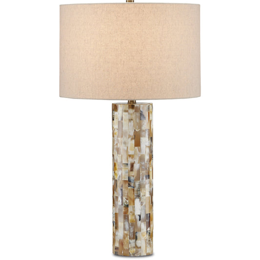 Colevile Table Lamp by Currey and Company. Made from horn, brass, engineered wood in a modern style.