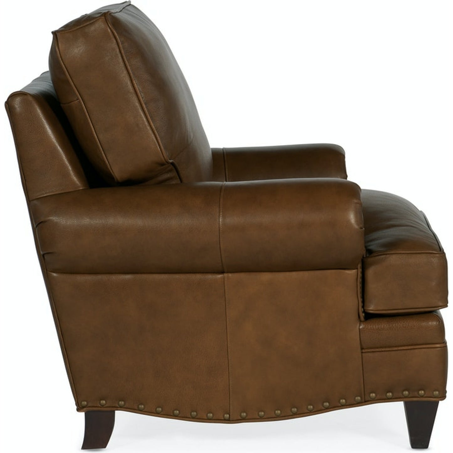004 SI-1873042 | Additional Silo | Carrado Stationary Chair by Bradington-Young by Hooker Furniture in brown and plantation finish, brass. Made from 100% leather in a unique style.