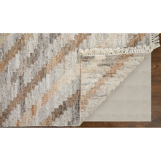 Beckett Transitional Geometric Rug - 0724F by Feizy in ivory, gray, tan. Made from 100% pet yarn in a unique style.