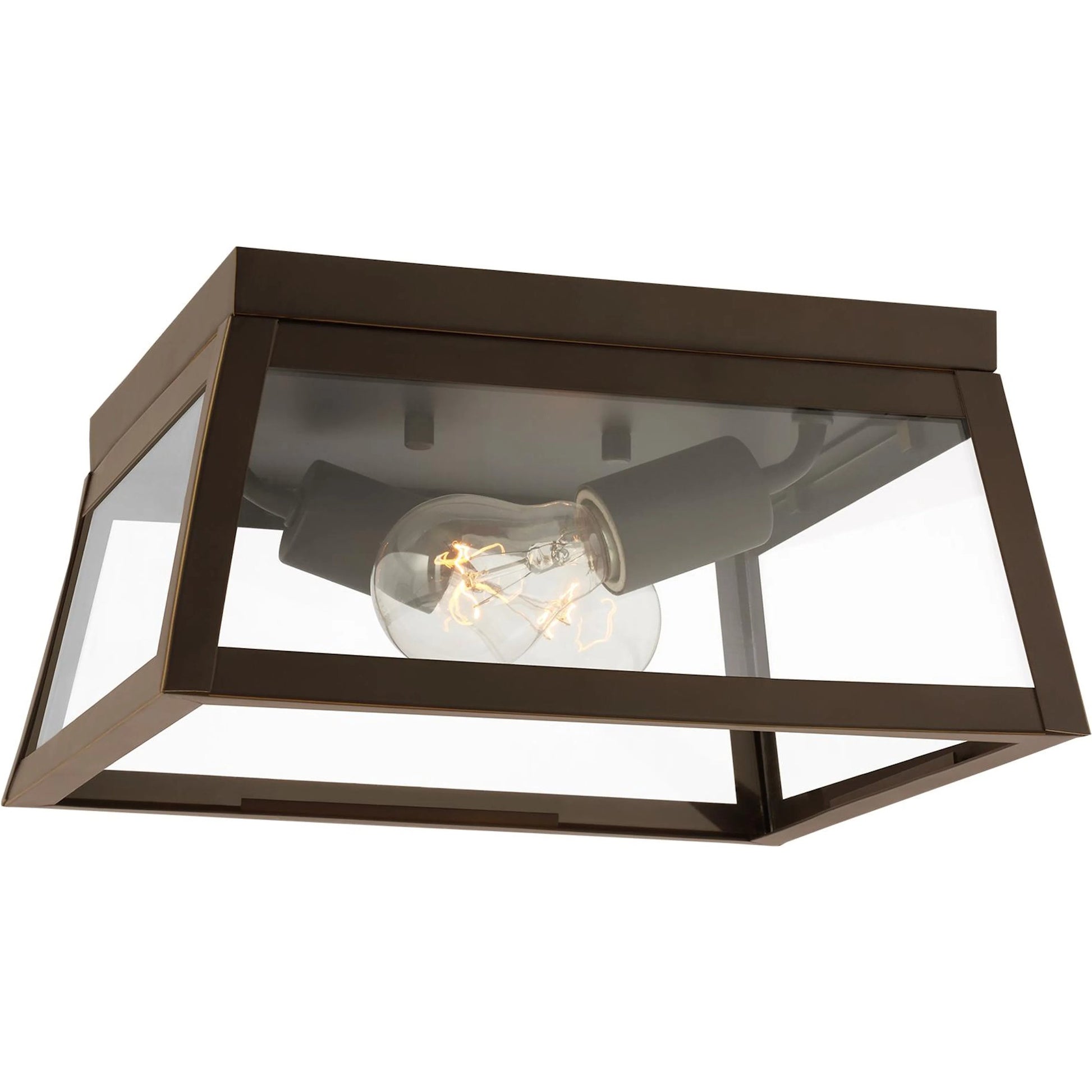 Founders Two Light Outdoor Flush Mount by Visual Comfort & Co.. Made from aluminum in a cottage & farmhouse style.