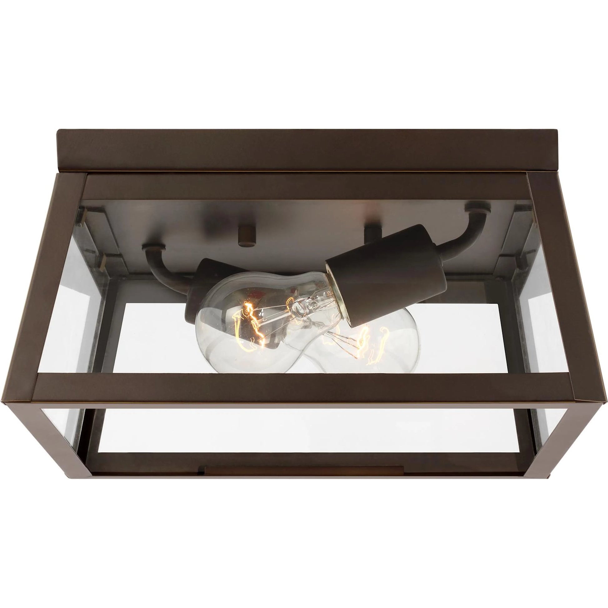 Founders Two Light Outdoor Flush Mount by Visual Comfort & Co.. Made from aluminum in a cottage & farmhouse style.