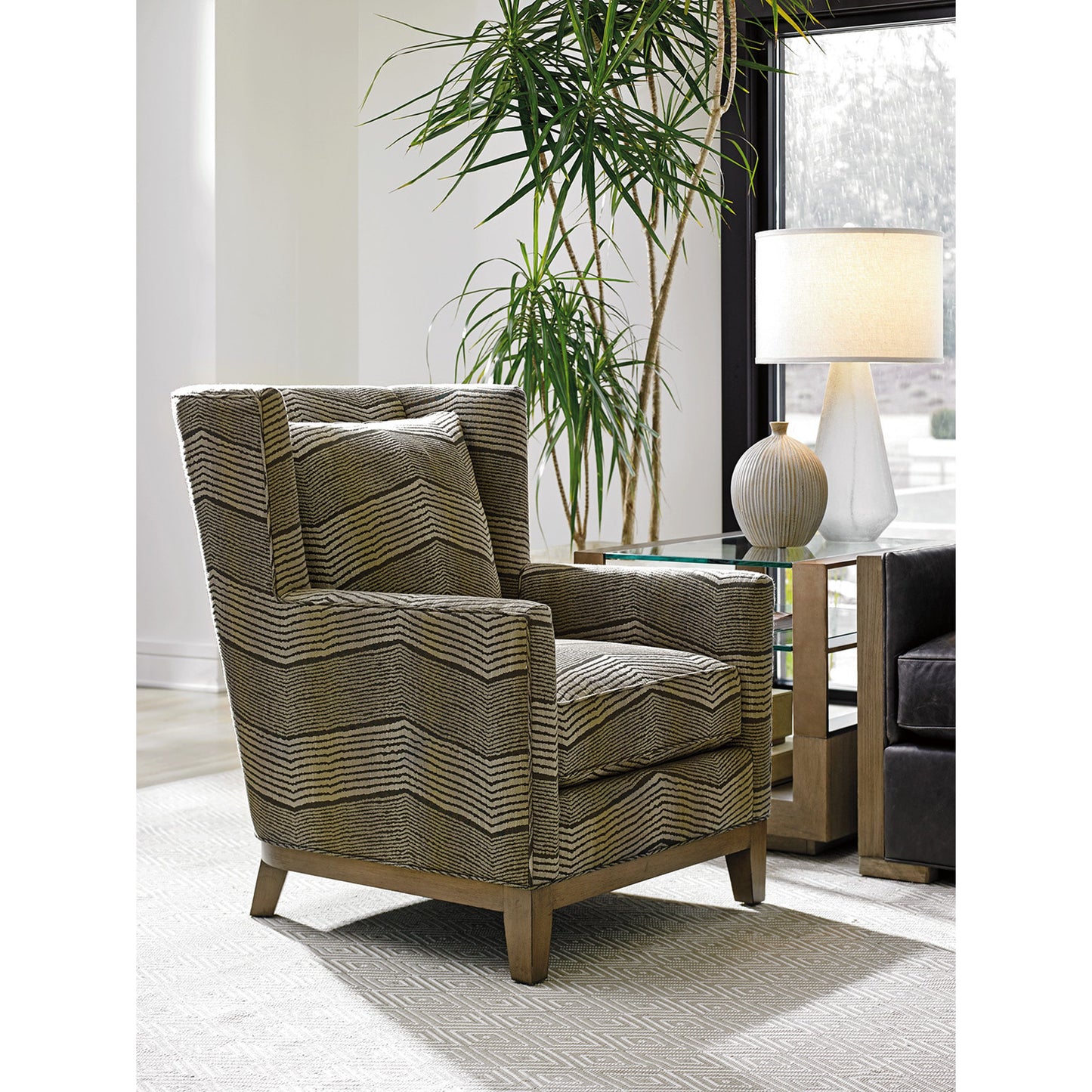 003 SR-835112 | Lifestyle | Atlas Chair by Lexington in nouveau. Made from unique in a rustic style.