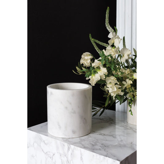 Marble Pot by Accent Decor in white. Made from natural stone in a modern style.