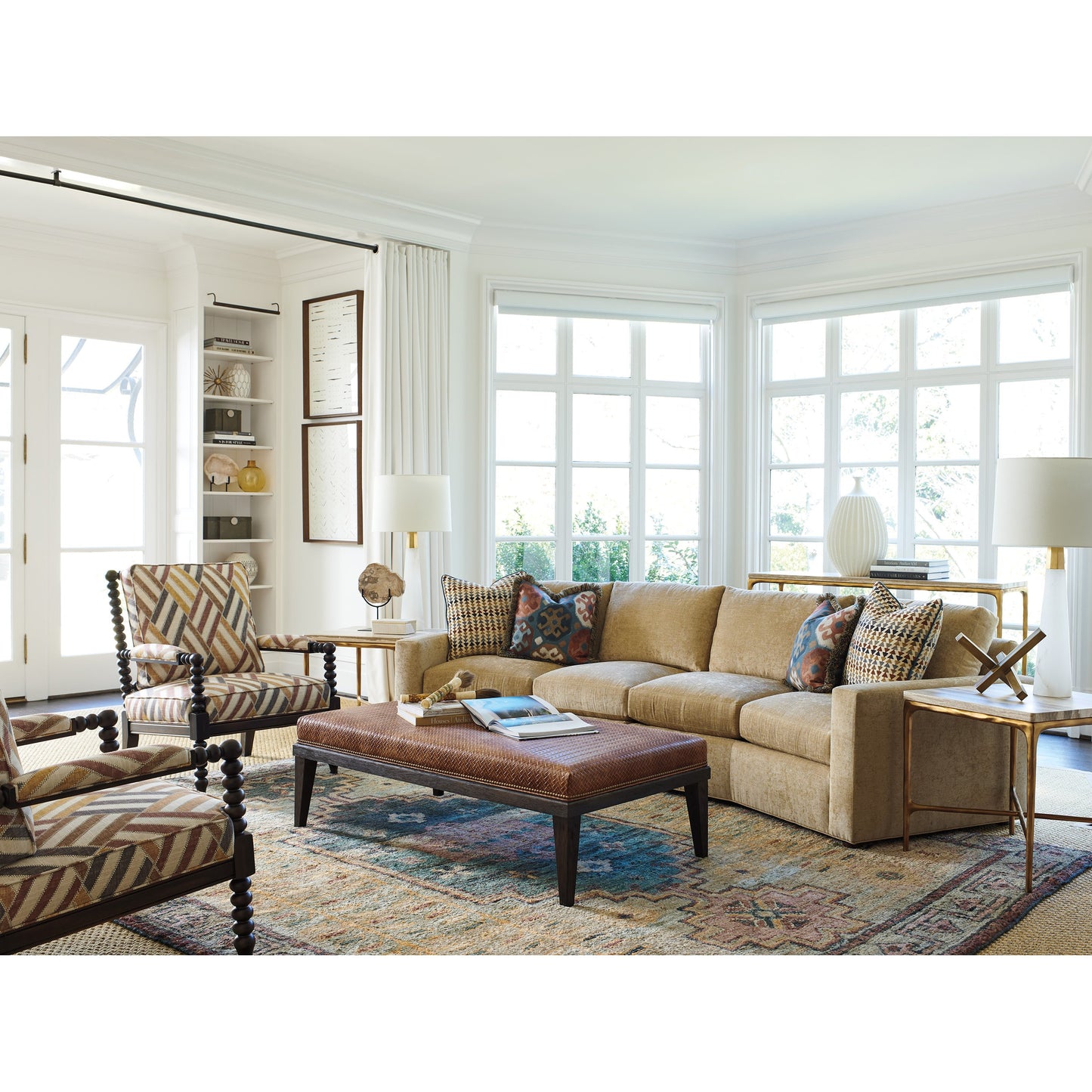 008 SI-1823453 | Lifestyle | Menlo Park End Table by Lexington in maritime brass. Made from unique in a transitional style.