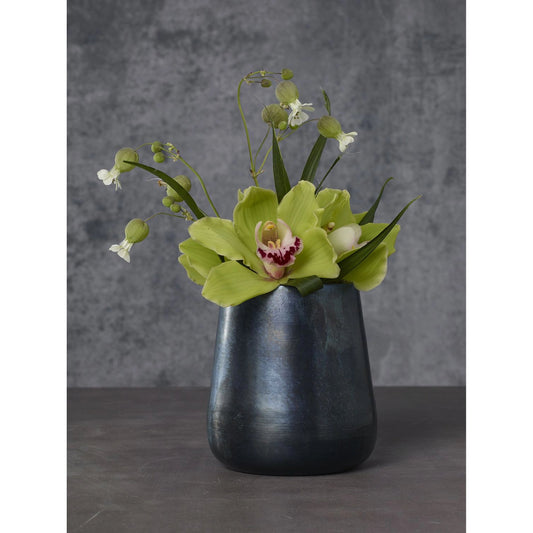 Calhuna Pot by Accent Decor in dark-blue. Made from metal in a modern style.