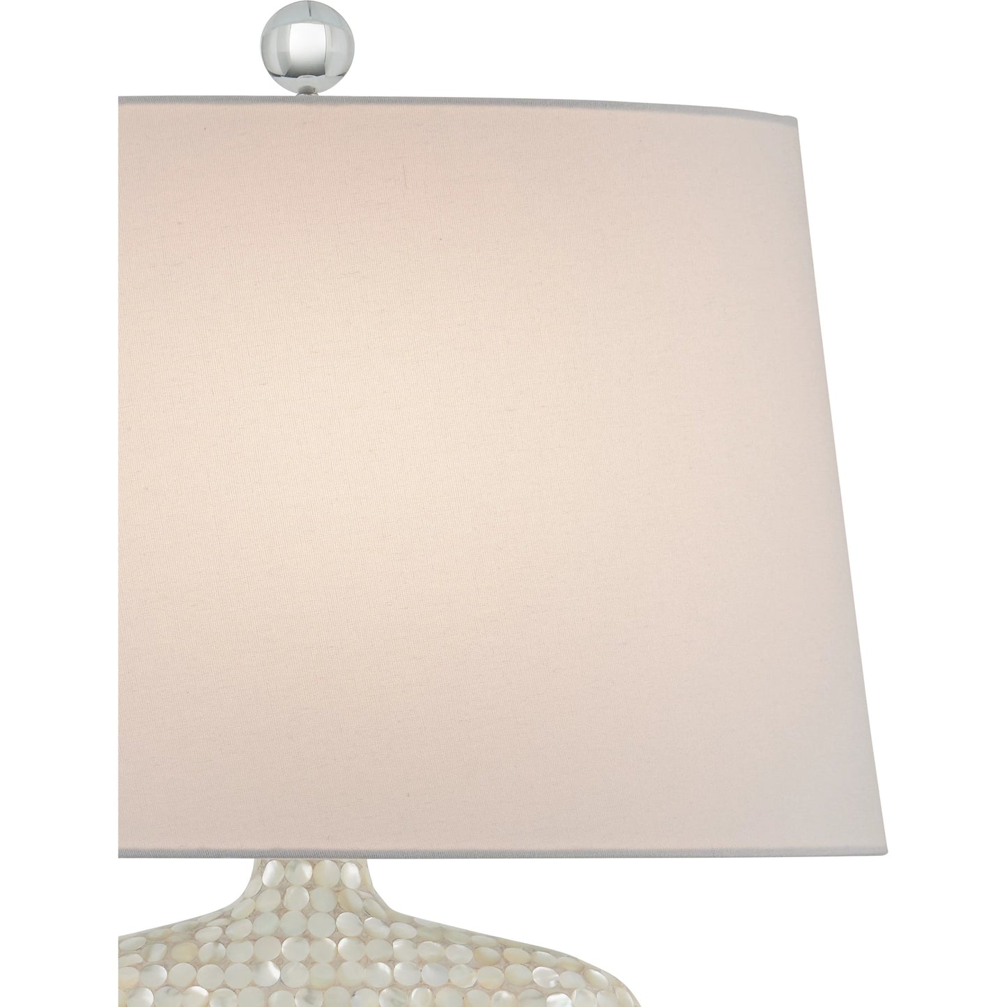 003 SI-2191723 | Additional Silo | Gerri Dot Table Lamp by Currey and Company in white, clear. Made from mother of pearl, acrylic in a modern style.