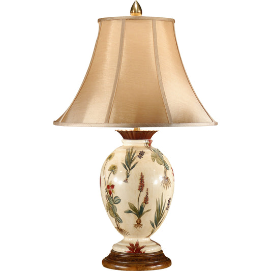 Eleanor Lamp by Wildwood in hand painted, light oak. Made from ceramic, porcelain in a cottage & farmhouse style.
