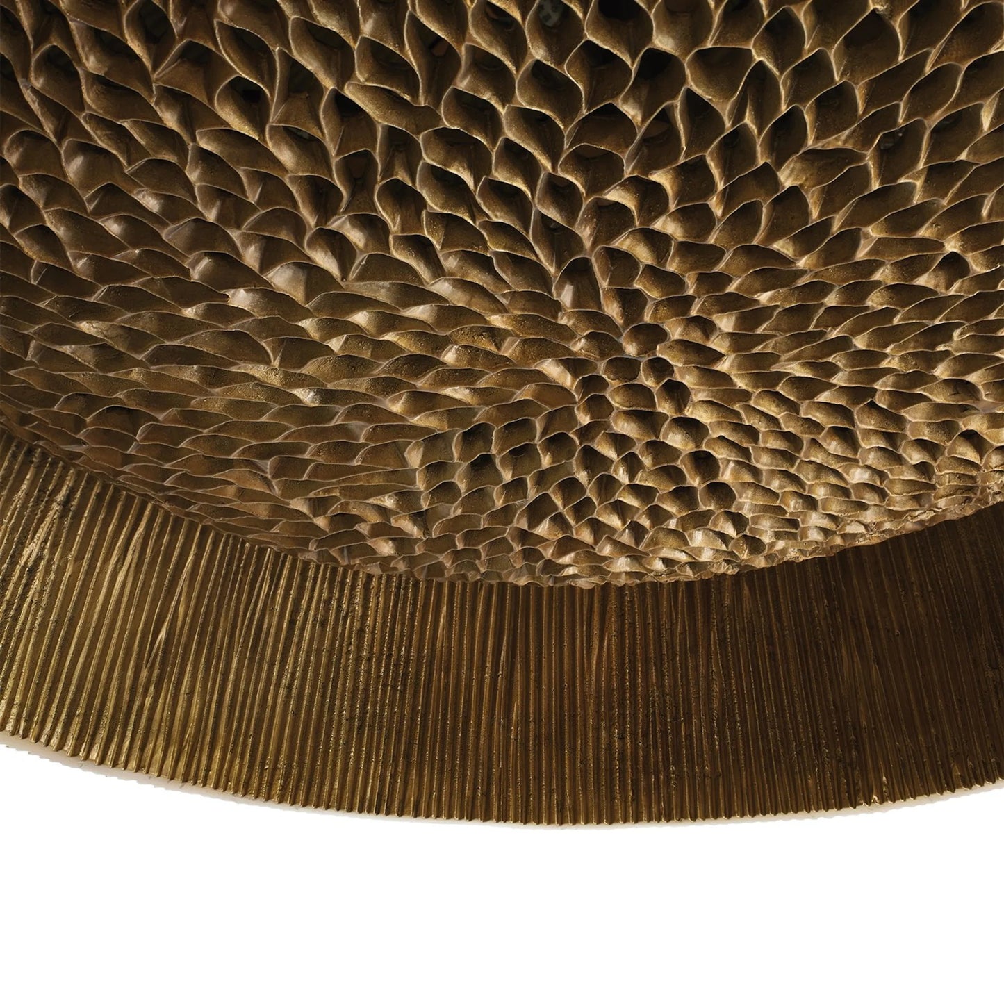 004 SI-2323492 | Closeup | Ege Chandelier by Global Views in red and bronze. Made from unique in a modern style.