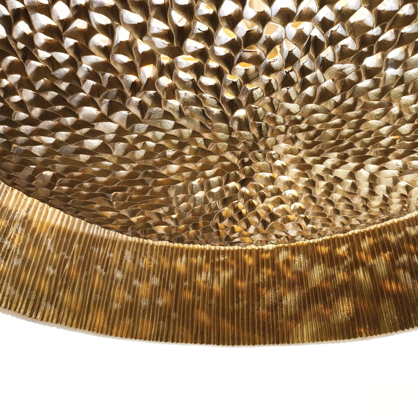 003 SI-2323492 | Closeup | Ege Chandelier by Global Views in red and bronze. Made from unique in a modern style.