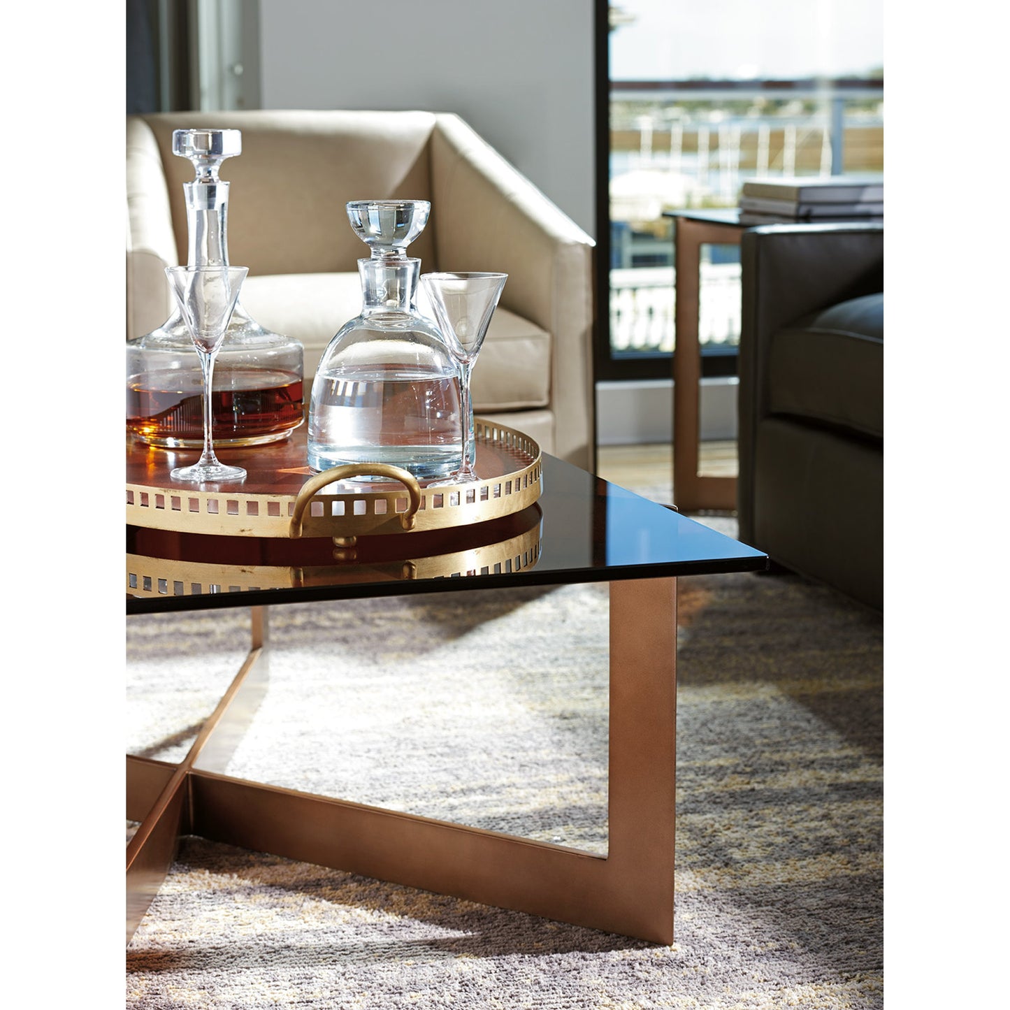 004 SR-835082 | Lifestyle | Aperture Cocktail Table by Lexington. Made from unique in a modern style.