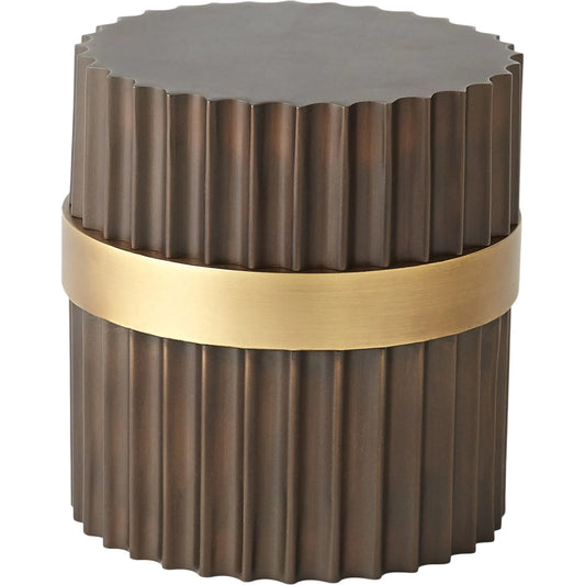 Magic Flute Cylinder Box by Global Views in brass, bronze. Made from brass, mild steel in a modern style.